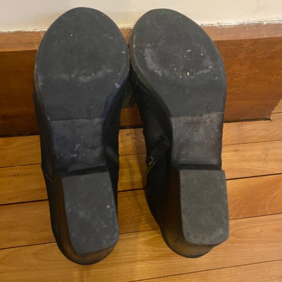 Eileen Fisher Vero Cuoici Black‎ Suede Ankle Boots Size 9.5 - Picture 6 of 7